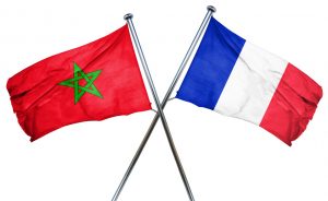 Morocco flag  combined with france flag